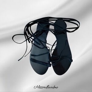 Raye Gladiator Black Sandals